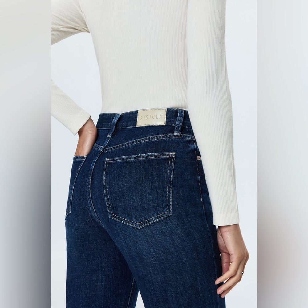 Pistola Cassie Dark Blue Flare & Wide Leg Jeans - Picture 4 of 11